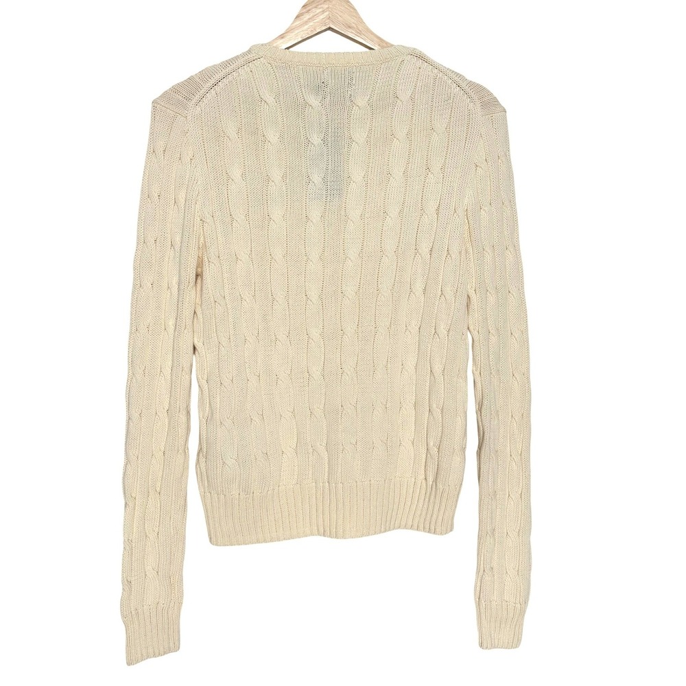 Polo Ralph Lauren Cream Pima Cotton Cable Knit Dog Sweater Cavalier Spaniel L - Picture 2 of 10